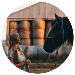 horse with equine therapist